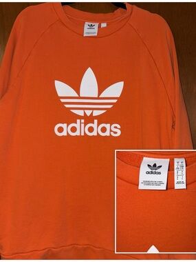 ADIDAS Orange Crewneck Sweatshirt